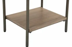 Tavolino salotto rettangolare grigio e marrone 50x41x60h cm con 1 cassetto - Muse