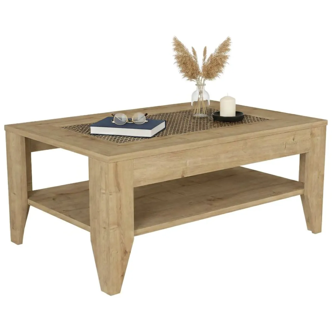 Tavolino salotto rettangolare quercia 90x60x40h cm - Numana