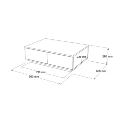Tavolino salotto rettangolare quercia e bianco 90x60x28h cm - Babila