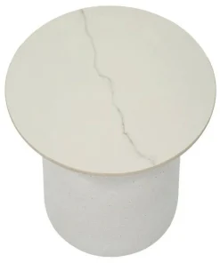 Tavolini Da Salotto > Dmora Tavolino salotto rotondo 45x45x39h cm - Ceva Bianco