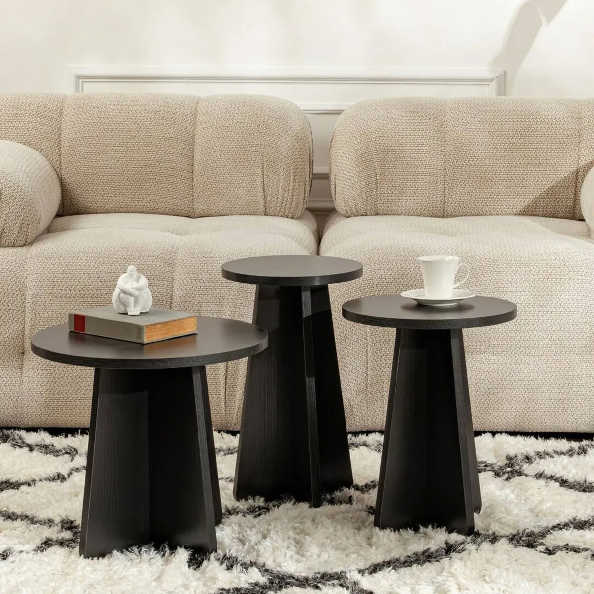 Tavolini Da Salotto > Dmora Tavolino salotto rotondo 43x43x48h cm - Amren Nero