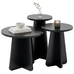 Tavolini Da Salotto > Dmora Tavolino salotto rotondo 43x43x48h cm - Amren Nero