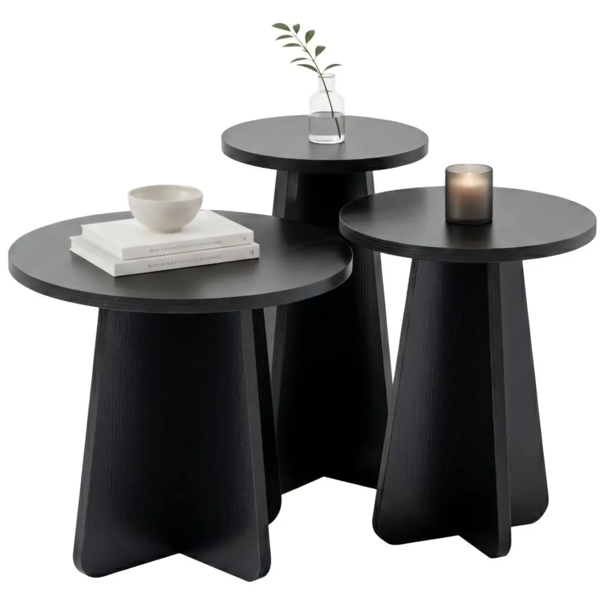 Tavolini Da Salotto > Dmora Tavolino salotto rotondo 43x43x48h cm - Amren Nero