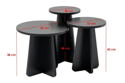 Tavolini Da Salotto > Dmora Tavolino salotto rotondo 43x43x48h cm - Amren Nero