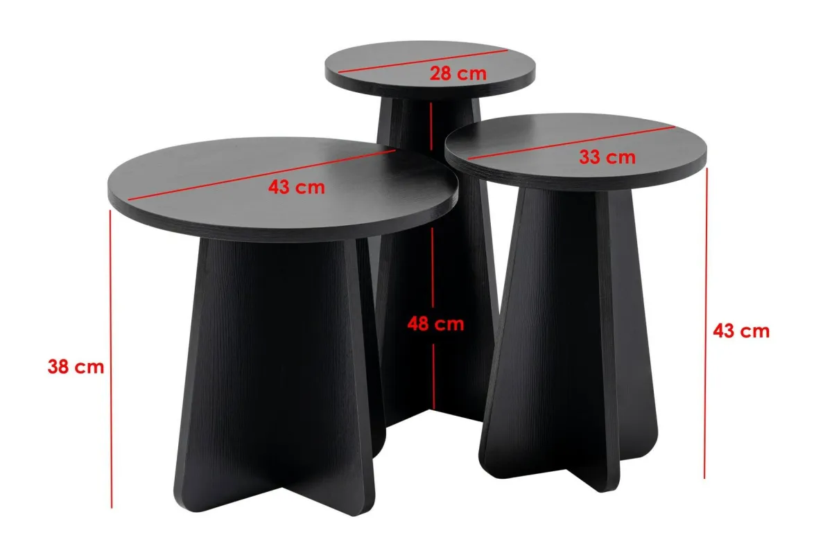 Tavolini Da Salotto > Dmora Tavolino salotto rotondo 43x43x48h cm - Amren Nero
