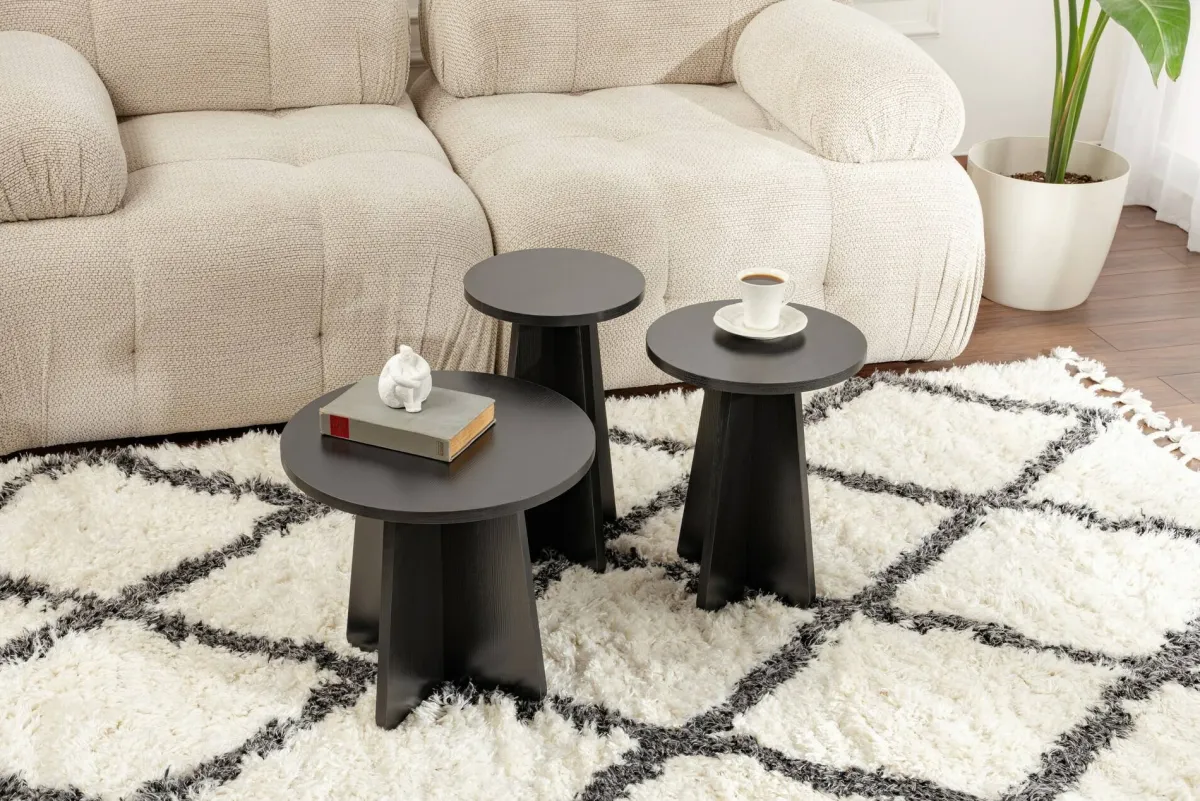 Tavolini Da Salotto > Dmora Tavolino salotto rotondo 43x43x48h cm - Amren Nero