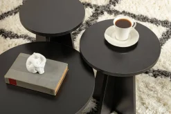 Tavolini Da Salotto > Dmora Tavolino salotto rotondo 43x43x48h cm - Amren Nero