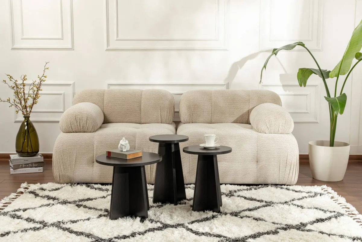 Tavolini Da Salotto > Dmora Tavolino salotto rotondo 43x43x48h cm - Amren Nero