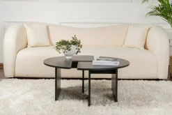Tavolino salotto rotondo nero 90x90x41h cm - Tairn