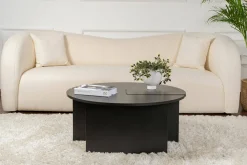 Tavolino salotto rotondo nero 90x90x41h cm - Tairn