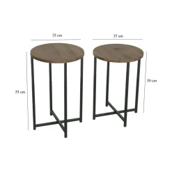 Salotto > Dmora Tavolino salotto rotondo noce 70x35x55h cm - Gwenllian Marrone Noce