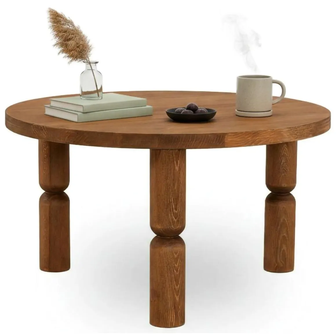 Tavolini Da Salotto > Dmora Tavolino salotto rotondo quercia 70x70x43h cm - Oniferi Marrone Quercia