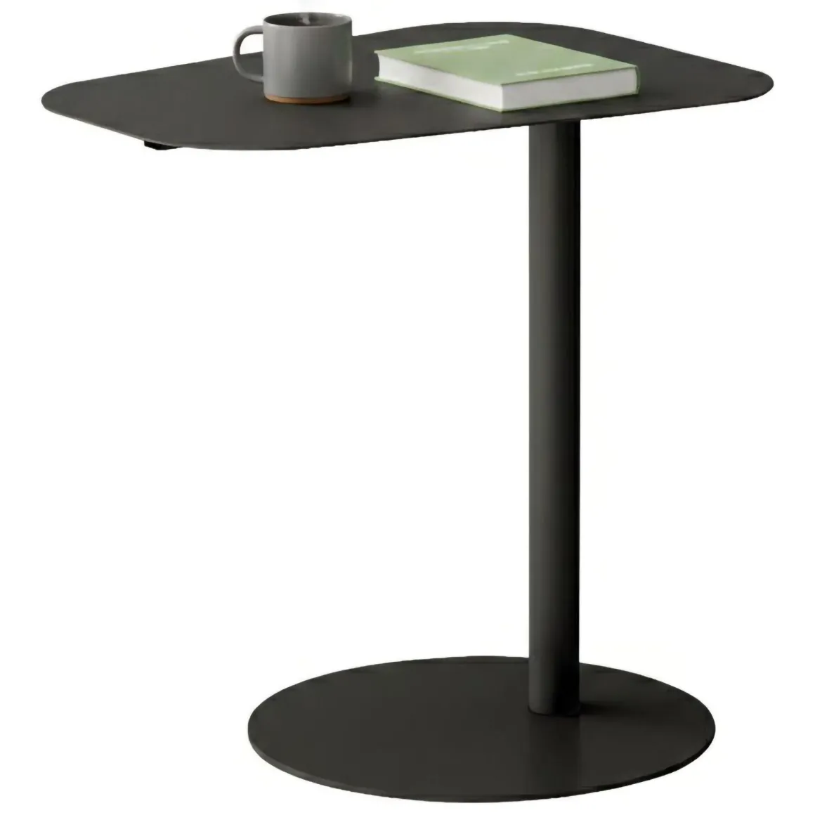 Tavolino salotto sagomato angoli arrotondoti ardesia 50x38x50h cm - Niccone