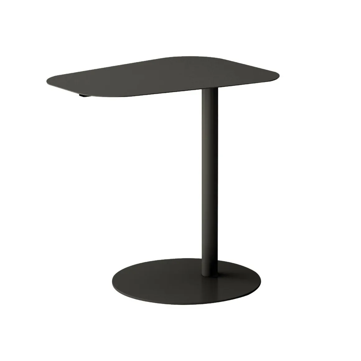 Tavolino salotto sagomato angoli arrotondoti ardesia 50x38x50h cm - Niccone