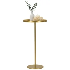 Tavolini Da Salotto > Dmora Tavolino soggiorno alto circolare oro 51x51x100h cm - Argile Oro Oro
