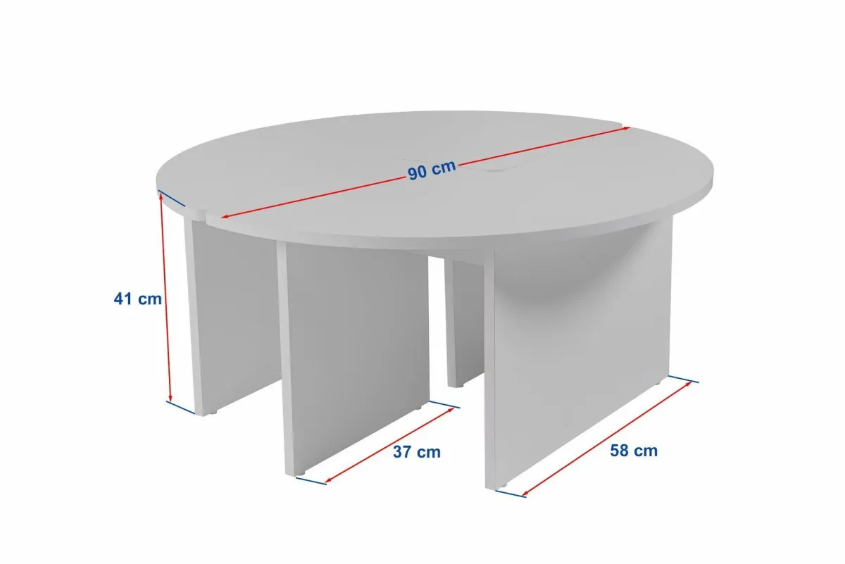 Tavolini Da Salotto > Dmora Tavolino soggiorno circolare 90x90x41h cm - Tairn Bianco