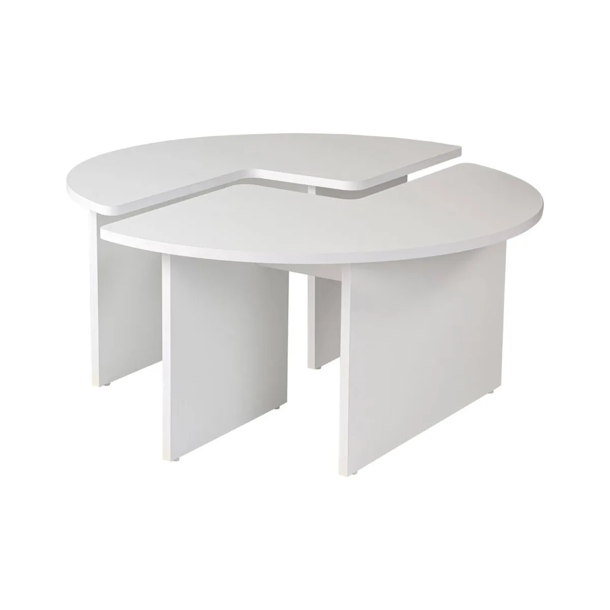 Tavolini Da Salotto > Dmora Tavolino soggiorno circolare 90x90x41h cm - Tairn Bianco