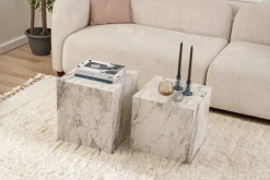 Tavolino soggiorno cubico marmo 40x40x45h cm - Brennan