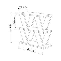 Tavolini Da Salotto|Salotto > Dmora Tavolino soggiorno geometrico 60x22x57h cm - Beniamina Bianco