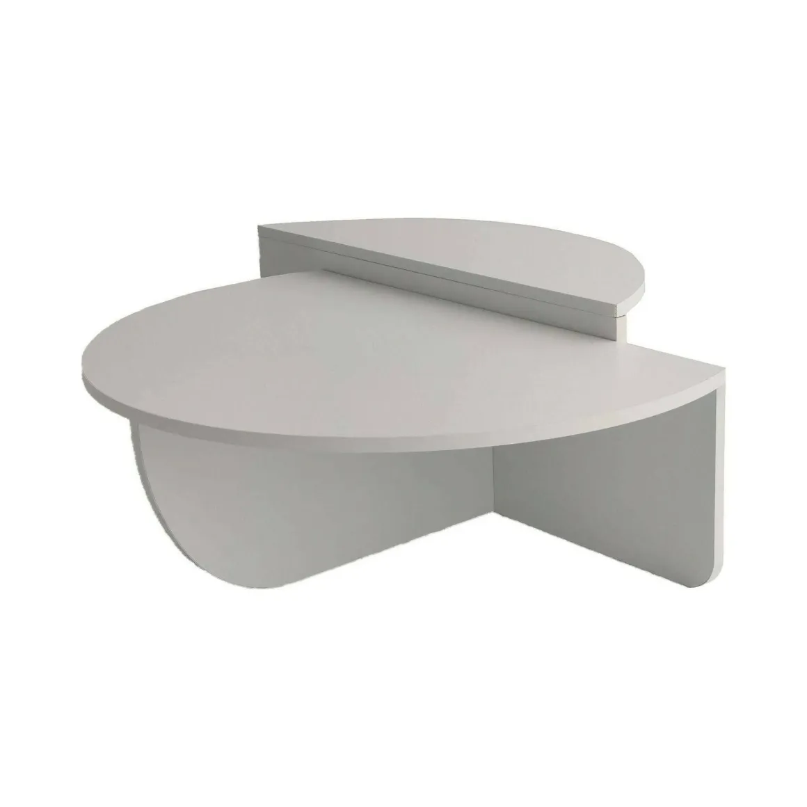 Tavolini Da Salotto|Salotto > Dmora Tavolino soggiorno irregolare noce scuro 90x90x35h cm - Azim Marrone Noce Scuro