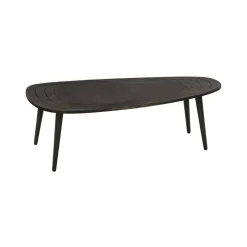 Tavolini Da Salotto|Salotto > Dmora Tavolino soggiorno ovale antracite 115x50x38h cm - Eugenia Nero Antracite