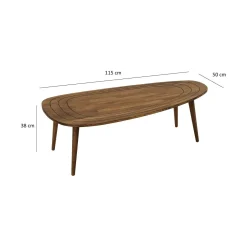 Tavolini Da Salotto|Salotto > Dmora Tavolino soggiorno ovale noce 115x50x38h cm - Eugenia Marrone Noce