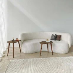 Tavolino soggiorno ovale noce 50x33x52h cm - Janequeo