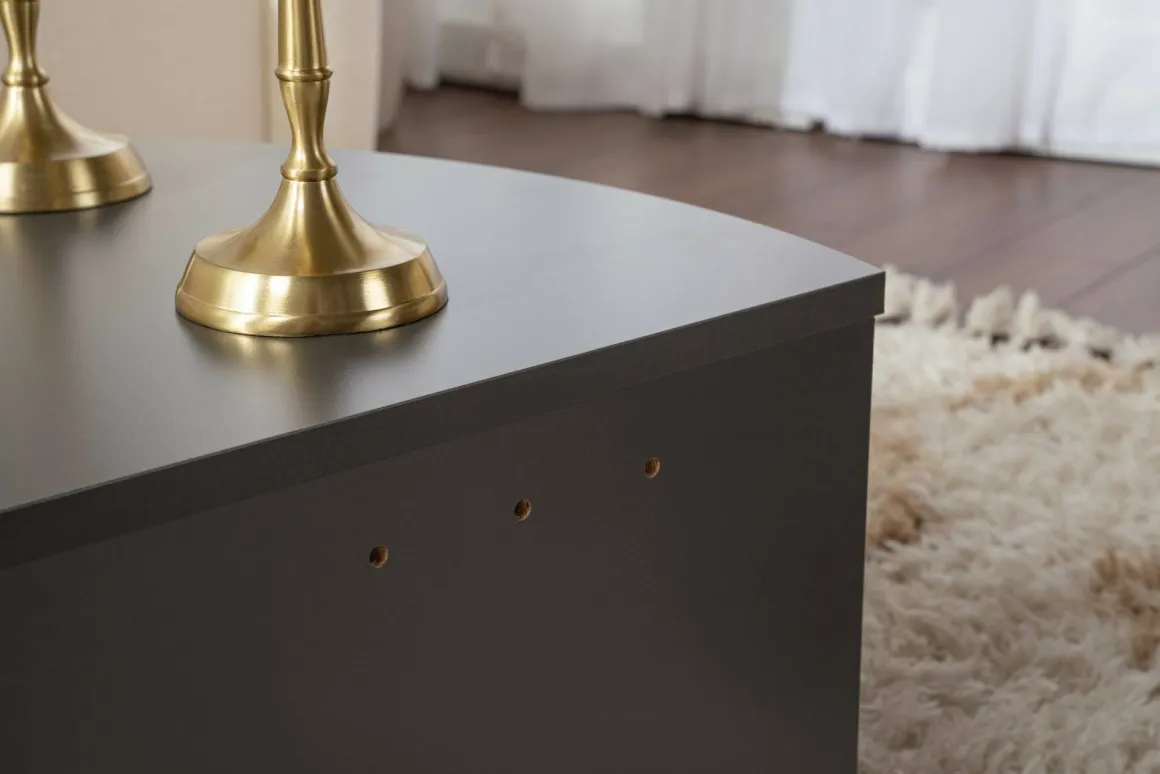 Tavolini Da Salotto > Dmora Tavolino soggiorno rettangolare angoli arrotondoti 90x60x35h cm - Feyre Bianco