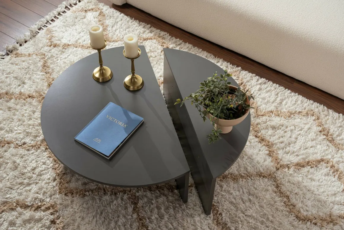 Tavolini Da Salotto > Dmora Tavolino soggiorno rettangolare angoli arrotondoti 90x60x35h cm - Feyre Bianco