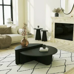 Tavolini Da Salotto|Salotto > Dmora Tavolino soggiorno rettangolare antracite 30x40x63h cm - Blas Nero Antracite