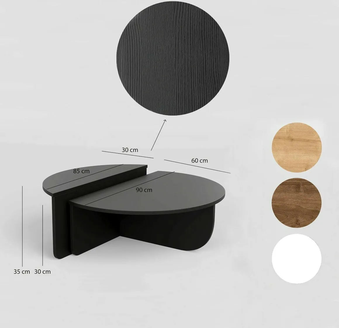 Tavolini Da Salotto|Salotto > Dmora Tavolino soggiorno rettangolare antracite 30x40x63h cm - Blas Nero Antracite