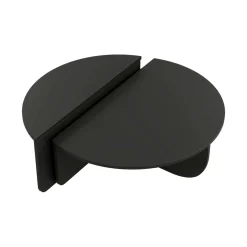 Tavolino soggiorno rettangolare angoli arrotondoti nero 90x90x35h cm - Azim