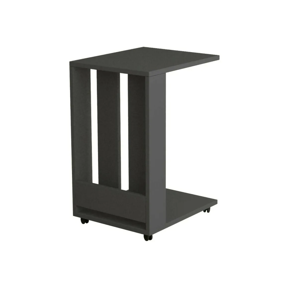 Tavolini Da Salotto|Salotto > Dmora Tavolino soggiorno rettangolare antracite 60x20x60h cm - Fabrizia Nero Antracite