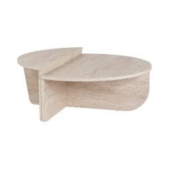 Tavolini Da Salotto > Dmora Tavolino soggiorno rettangolare beige e marmo 90x60x35h cm - Feyre Bianco, Beige Marmo