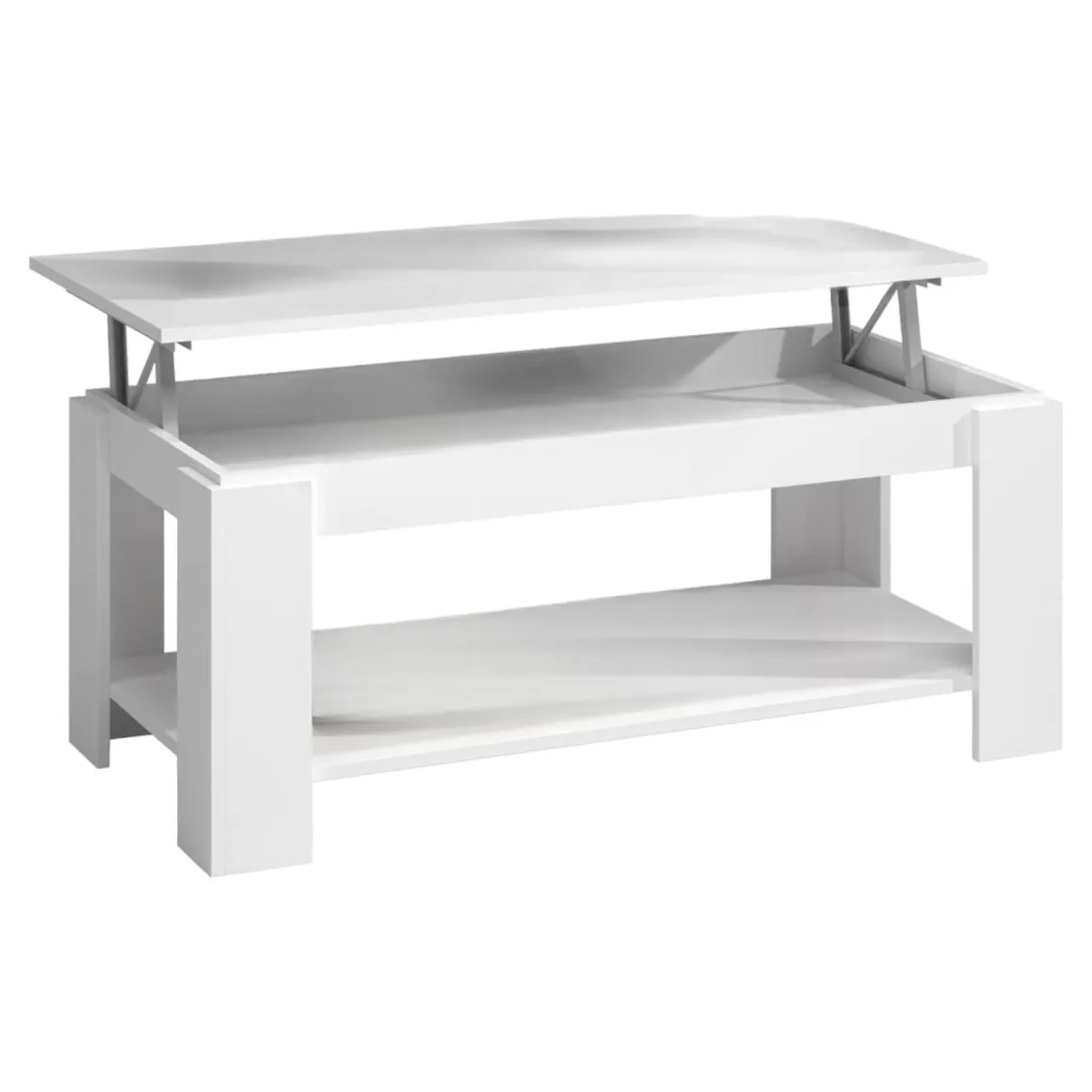 Tavolino soggiorno rettangolare bianco 102x43x50h cm - Aeolus