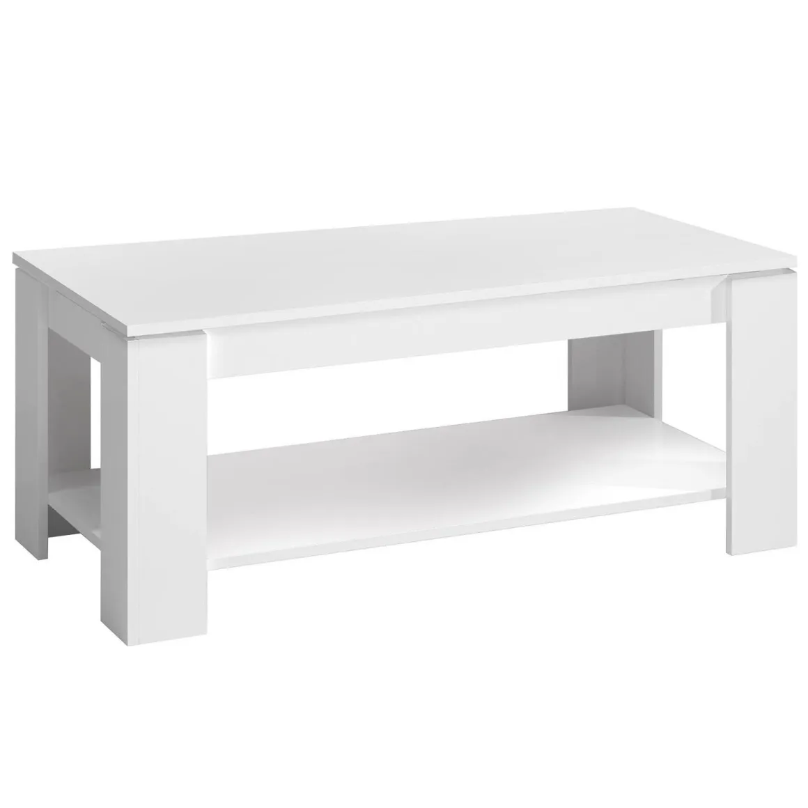 Tavolino soggiorno rettangolare bianco 102x43x50h cm - Aeolus