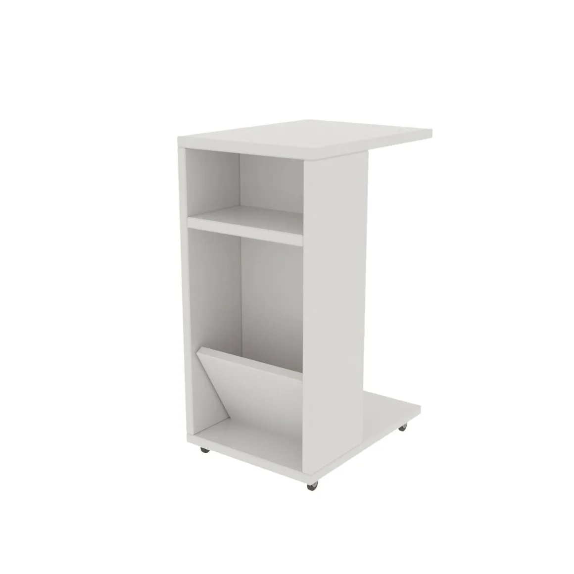 Tavolini Da Salotto > Dmora Tavolino soggiorno rettangolare 55x20x57h cm - Rumbia Bianco