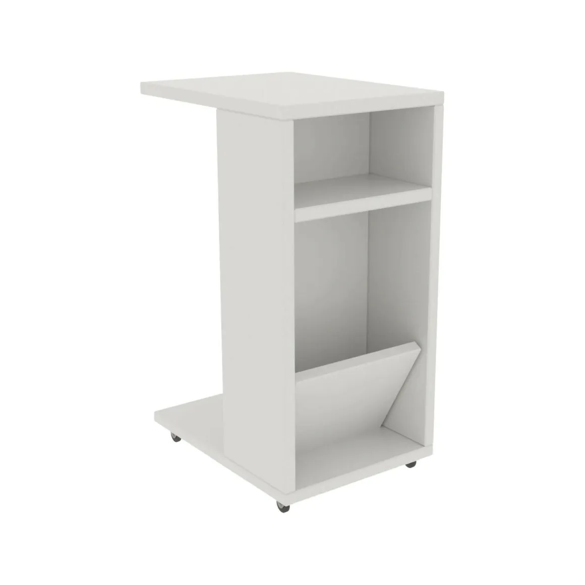 Tavolino soggiorno rettangolare bianco 30x40x63h cm - Blas