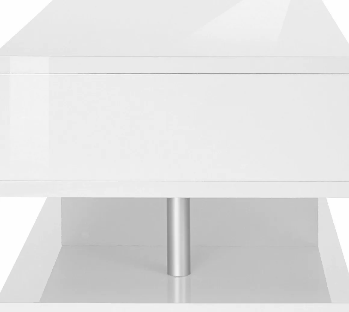 Tavolino soggiorno rettangolare bianco 90x55x41h cm - Natalia