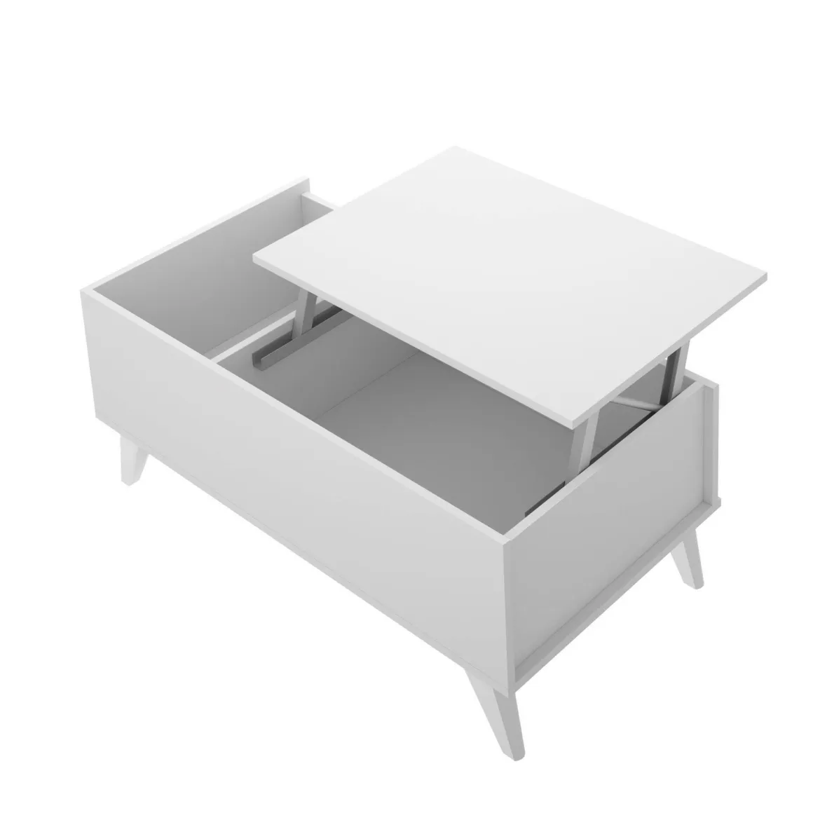 Tavolini Da Salotto > Dmora Tavolino soggiorno rettangolare bianco e antracite 60x60x32h cm - Sondalo Nero, Bianco Antracite