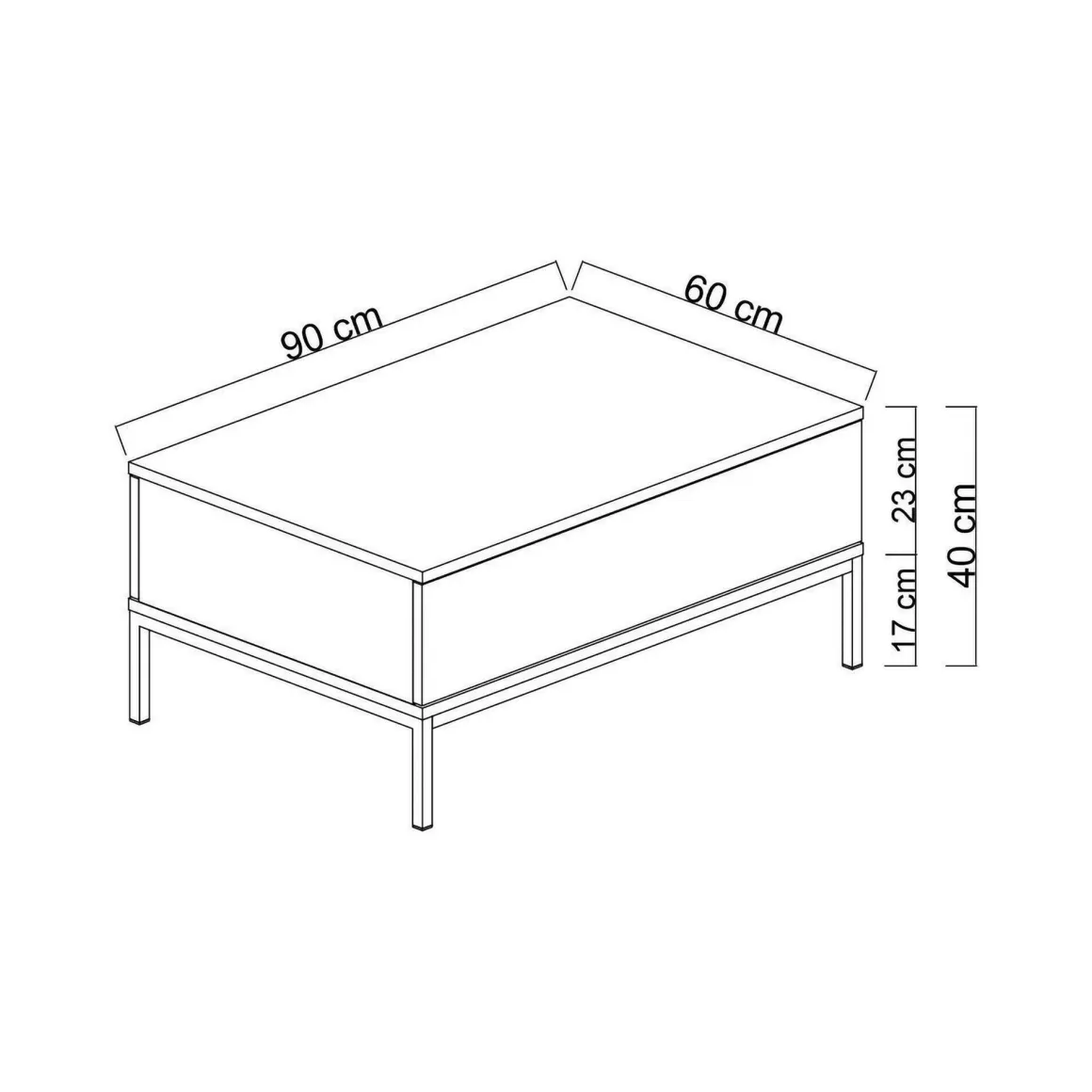 Tavolino soggiorno rettangolare bianco e argento 90x60x40h cm - Vespero