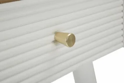 Tavolini Da Salotto > Dmora Tavolino soggiorno rettangolare bianco e nero 101x48x50h cm con 1 cassetto - Maximilien Nero, Bianco