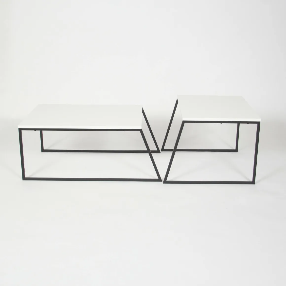 Tavolini Da Salotto|Salotto > Dmora Tavolino soggiorno rettangolare bianco e noce 110x57x31h cm - Corineo Marrone, Bianco Noce