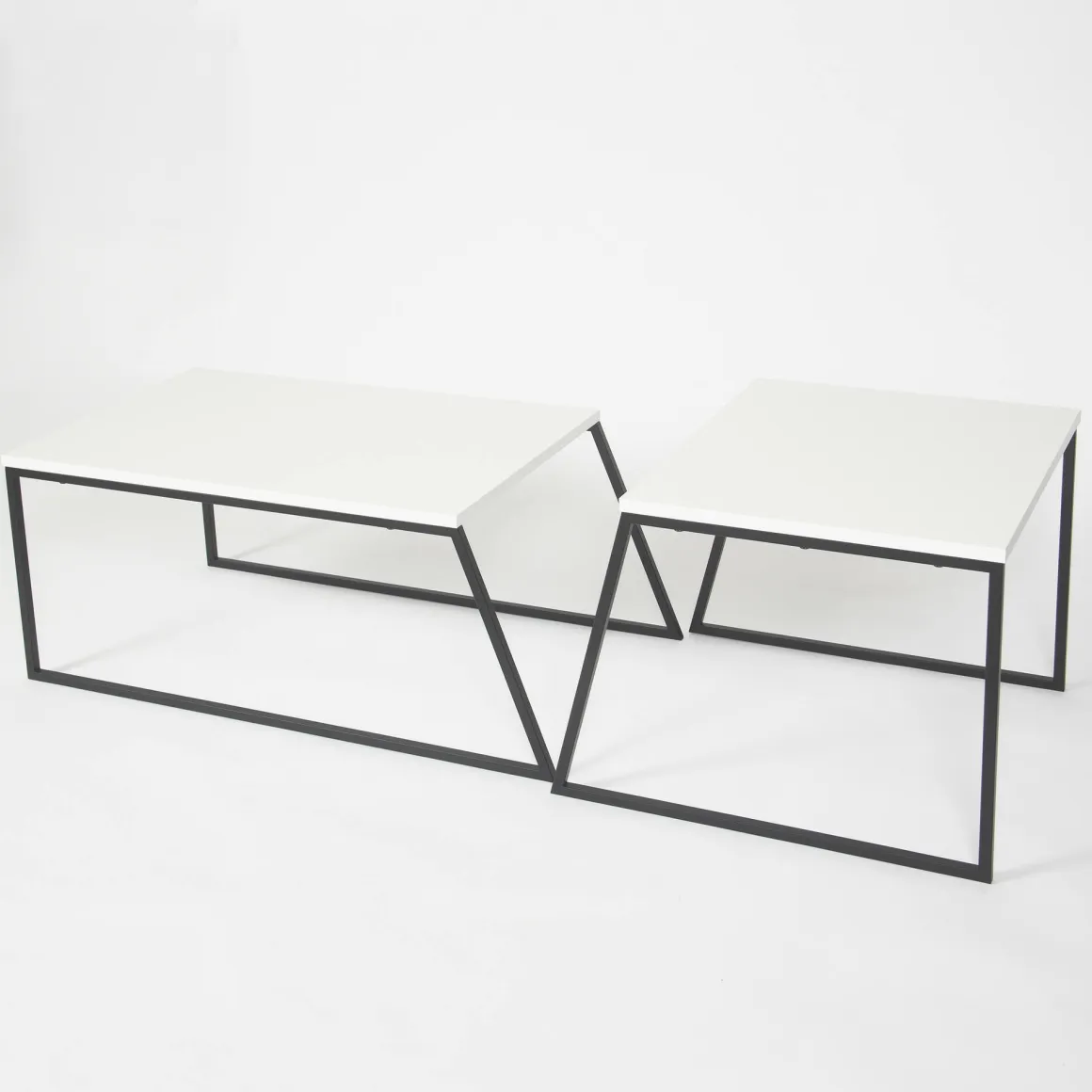 Tavolini Da Salotto|Salotto > Dmora Tavolino soggiorno rettangolare bianco e noce 110x57x31h cm - Corineo Marrone, Bianco Noce