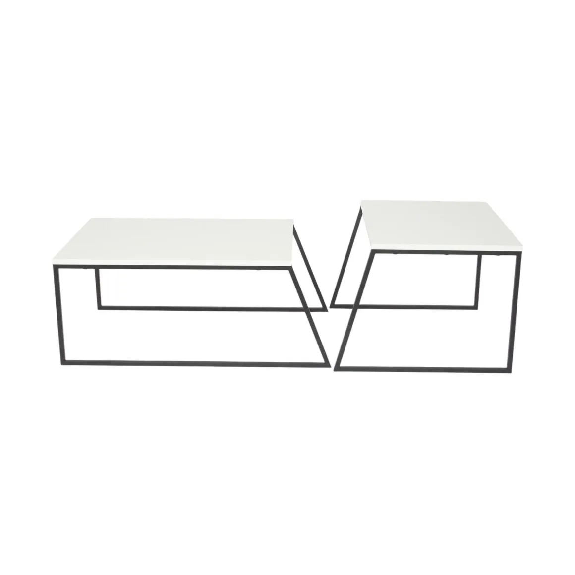 Tavolini Da Salotto|Salotto > Dmora Tavolino soggiorno rettangolare bianco e noce 110x57x31h cm - Corineo Marrone, Bianco Noce
