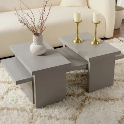 Tavolini Da Salotto > Dmora Tavolino soggiorno rettangolare marmo 110x45x41h cm - Amarantha Bianco Marmo