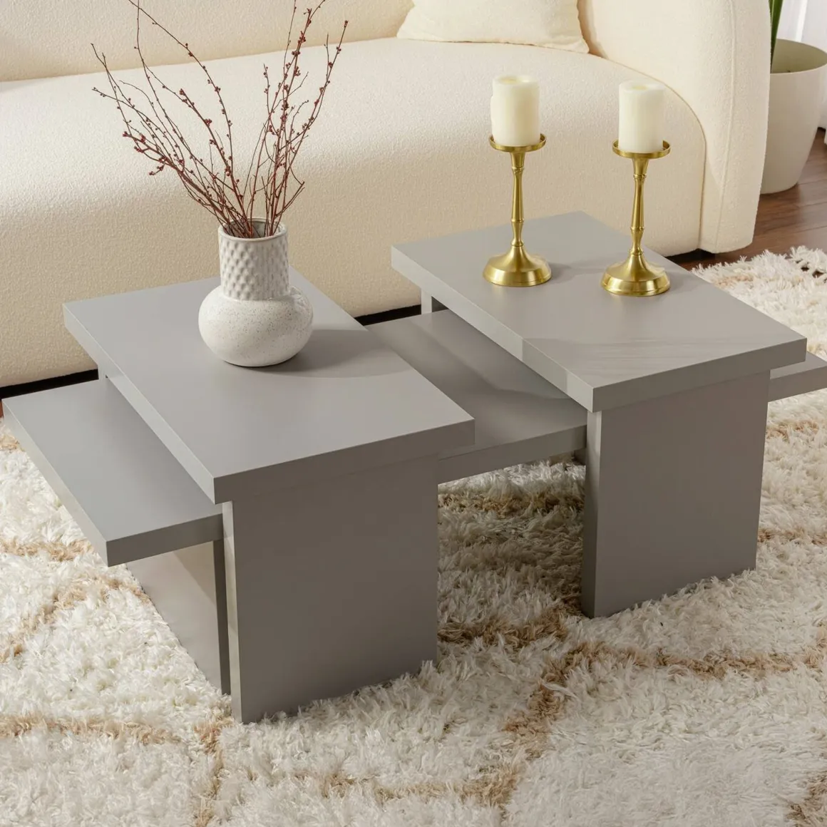 Tavolini Da Salotto > Dmora Tavolino soggiorno rettangolare marmo 110x45x41h cm - Amarantha Bianco Marmo