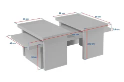 Tavolini Da Salotto > Dmora Tavolino soggiorno rettangolare marmo 110x45x41h cm - Amarantha Bianco Marmo