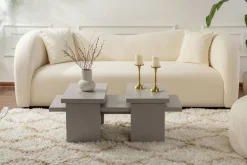 Tavolini Da Salotto > Dmora Tavolino soggiorno rettangolare marmo 110x45x41h cm - Amarantha Bianco Marmo