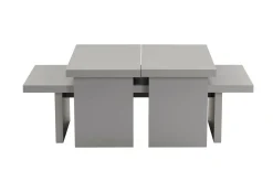 Tavolini Da Salotto > Dmora Tavolino soggiorno rettangolare marmo 110x45x41h cm - Amarantha Bianco Marmo